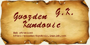 Gvozden Kundović vizit kartica